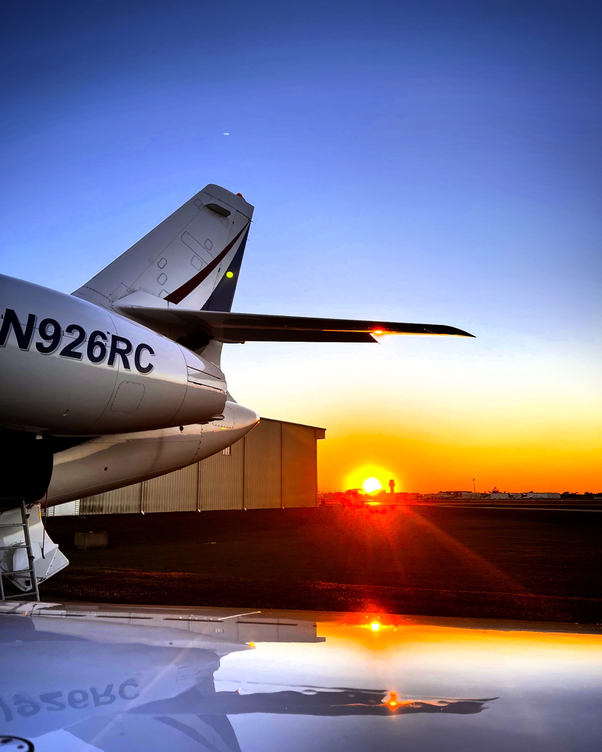 Aircraft at sunset in Sarasota, Florida
